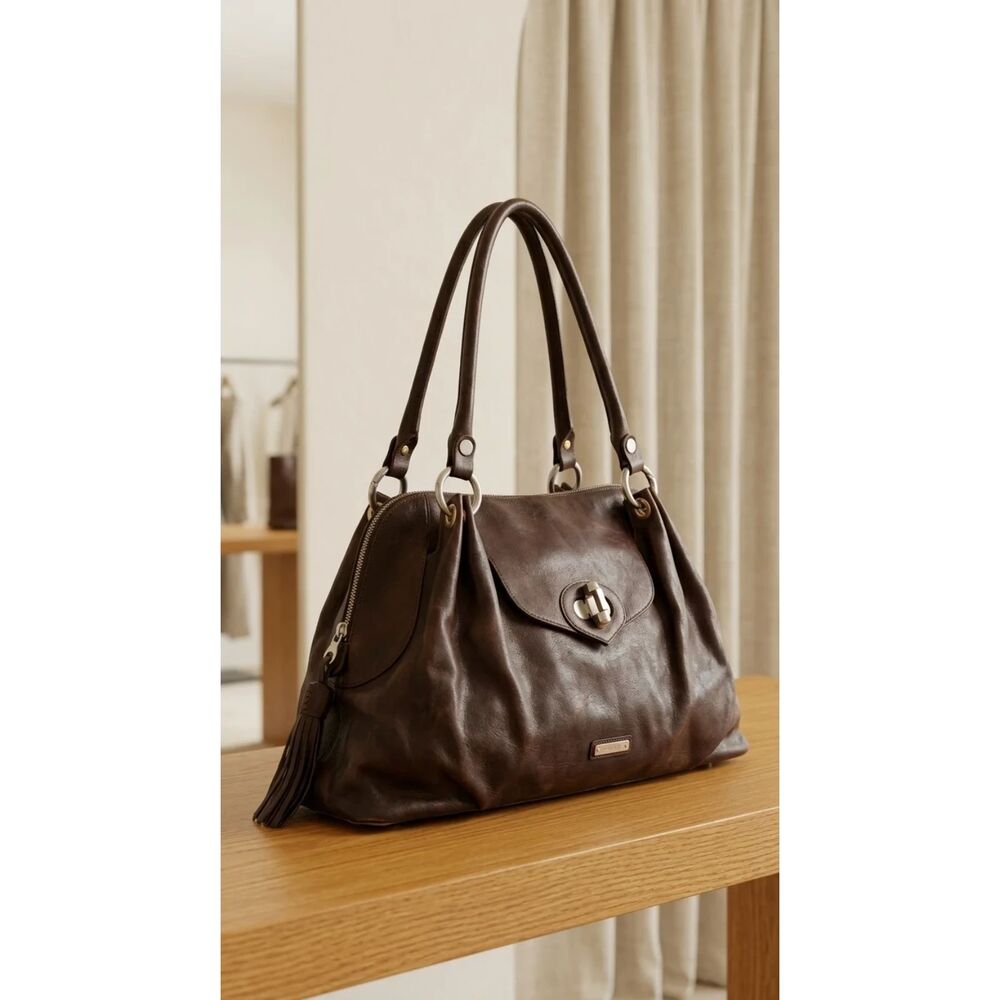 Moschino Dark chocolate brown Leather and suede Bag | Sz OS
